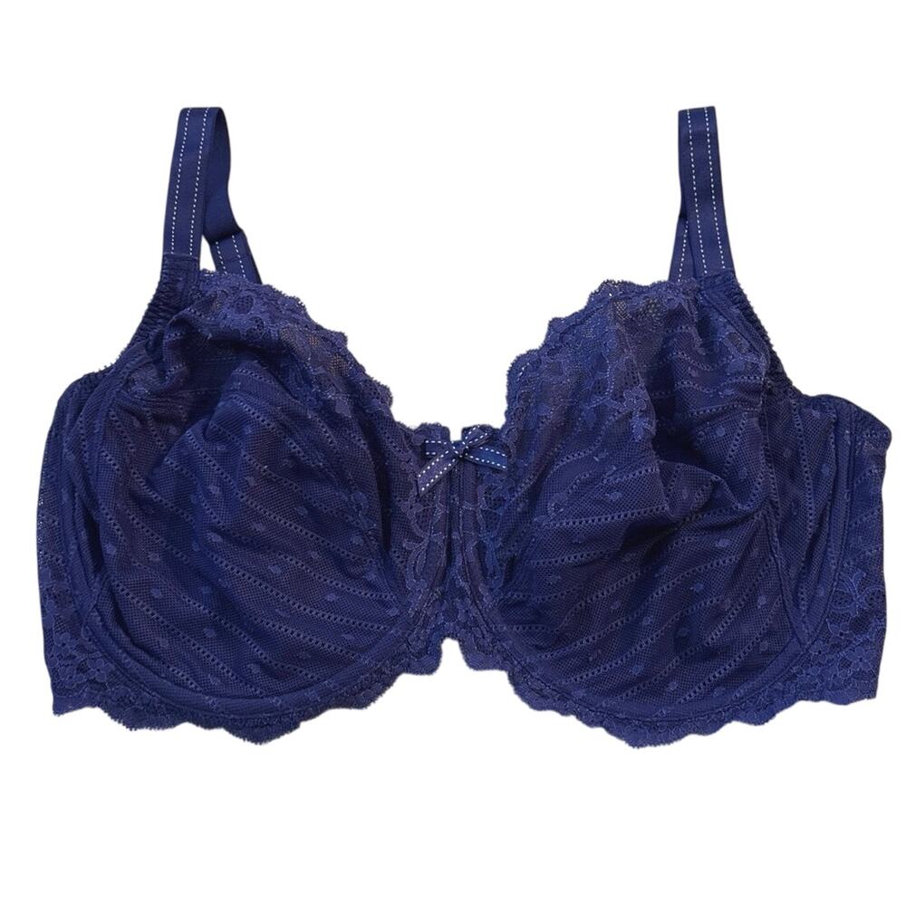 Chantelle Size 38H Rive Gauche Full Coverage Unlined Bra C32810 Purple Underwire